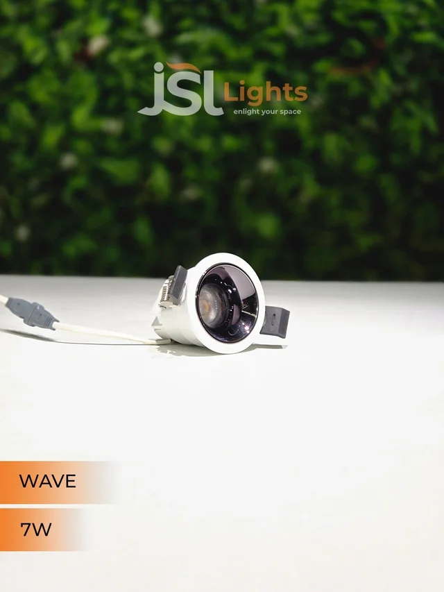 JSL WAVE 7W Deep Recessed COB Downlight - Natural White |White GB Finish Anti-Glare Ceiling Spotlight - 7W, 4000K