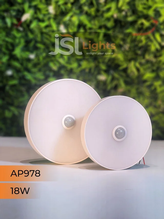APRA 978 12W Sensor Round Surface Diffuser Panel Light - 18W, 4000K