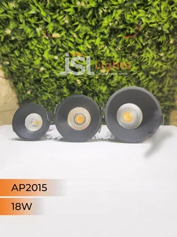 APRA 2015 Deep Recessed COB Downlight | Black & White Body, CRI 80, 130 Lumens/Watt, 2 Year Warranty - 18W, 3000K, Black