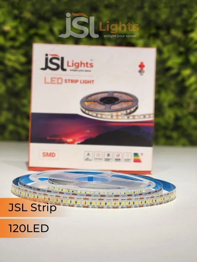 JSL LIGHTS JSL LED STRIP 12V 120LED Strip Light 8MM IP20 – 120 LEDs/m | 5M Roll | Indoor Use - 120LED, AMBER, 120LED