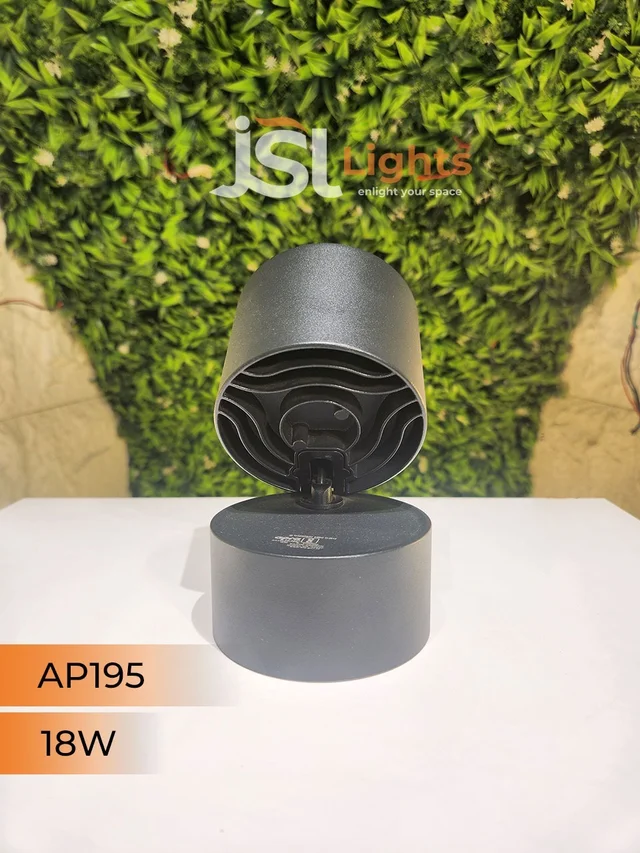 AP195 18W Adjustable Surface Cylindrical Light - 18W, 3000K, Black