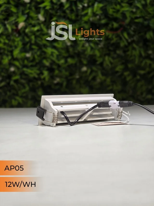 APRA AP05 12W Recessed Linear COB Downlight - Warm White | White GB Finish Adjustable 6-Lens Ceiling Focus Spotlight - 12W, 3000K, White