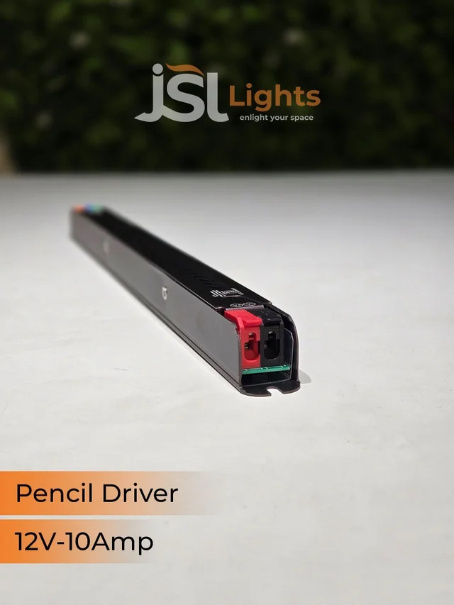 APRA Pencil Series 12V 10AMP Slim SMPS – 120W Constant Voltage LED Driver for Profile Lights