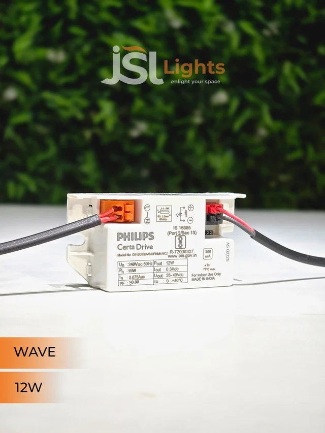 JSL WAVE 12W Deep Recessed COB Downlight - Warm White | White GB Finish Anti-Glare Ceiling Spotlight - 12W, 3000K