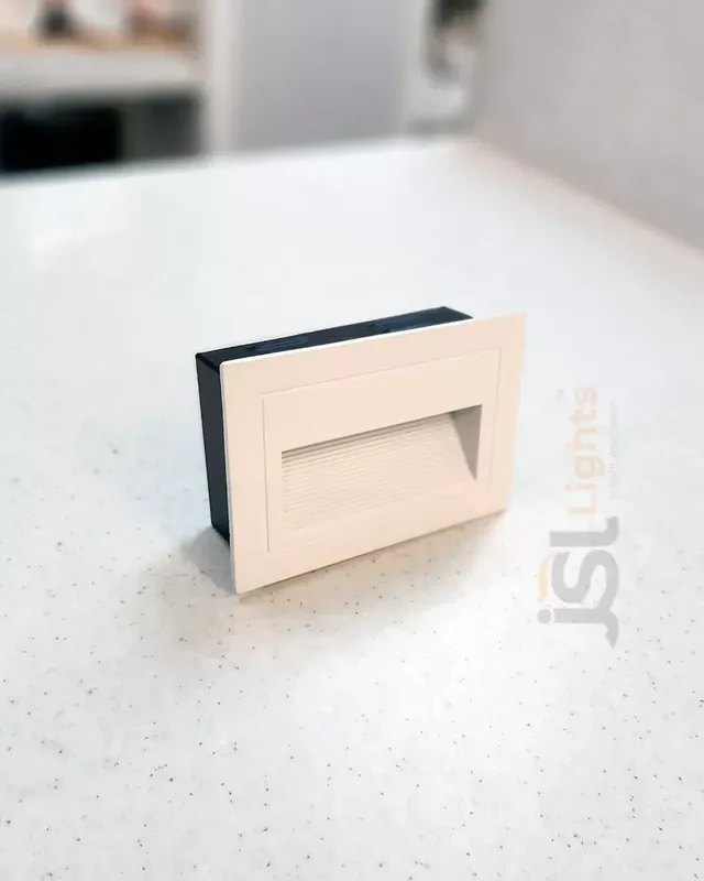 LX525 3W LED Foot Light Black 2 Module Aluminium Warm White 3x3 Inch | Modern Wall Step Light - 6W, White