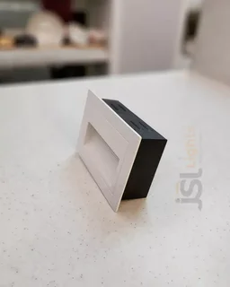 LX525 3W LED Foot Light Black 2 Module Aluminium Warm White 3x3 Inch | Modern Wall Step Light - 6W, White