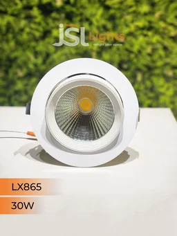 LX 865 30W Round Zoom Deep Recessed COB Downlight - 30W, 6000K