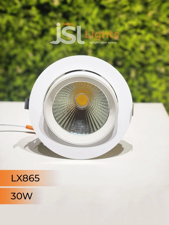 LX 865 30W Round Zoom Deep Recessed COB Downlight - 30W, 6000K