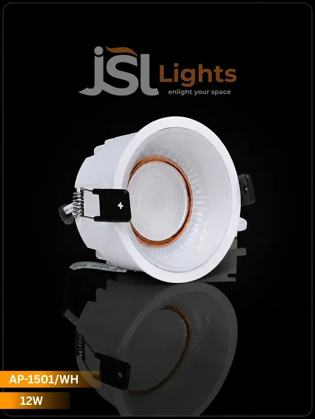 APRA AP-1501 12W 3 in 1 Deep Recessed COB Downlight - White RG Finish Anti-Glare Ceiling Spotlight - 12W, WH+RG