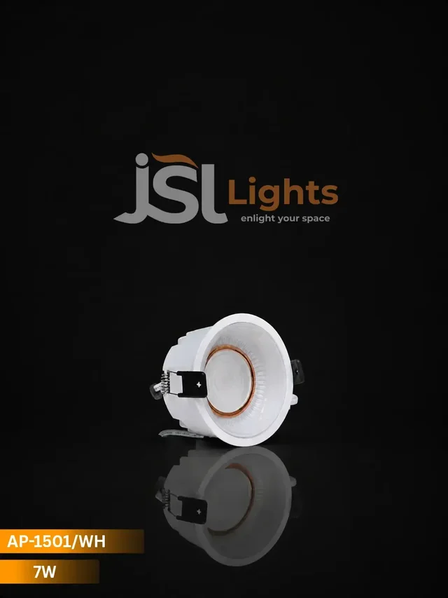 APRA AP-1501 7W 3 in 1 Deep Recessed COB Downlight - White RG Finish Anti-Glare Ceiling Spotlight - 7W, WH+RG