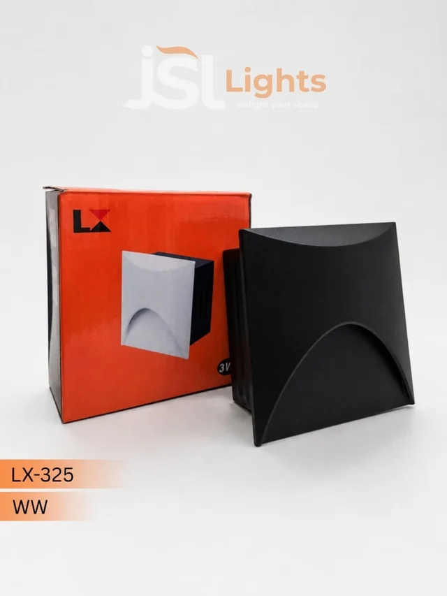 LX-325 3W LED Footlight|Modern Matte Black Square Step Light | Warm White Waterproof Outdoor & Staircase Skirting Light