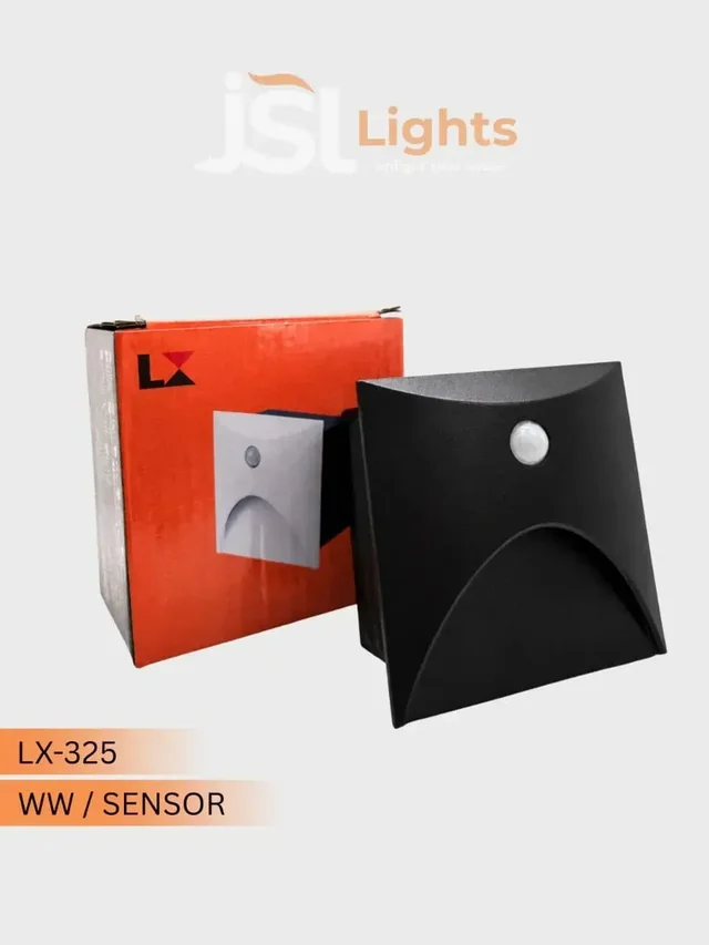 LX-325 3W LED Motion Sensor Footlight | Matte Black Square Step Light | Warm White Automatic Outdoor & Staircase Smart Skirting Light