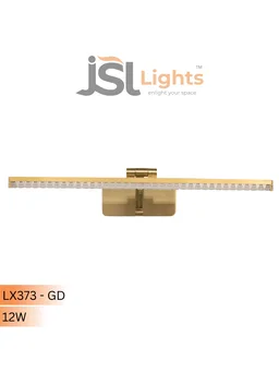 LX LED LX 373 12W Gold Finish LED Wall Mirror Light with 3 CCT | Picture Light - Pack of 2