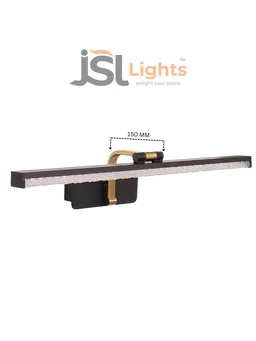 LX LED LX 373 12W Black Rose Finish LED Wall Mirror Light with 3 CCT Colour Changing | Picture Light - Pack of 2