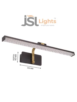 LX LED LX 373 12W Black Rose Finish LED Wall Mirror Light with 3 CCT Colour Changing | Picture Light - Pack of 2