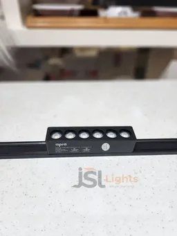 APRA MG-02 6W COB Grill Light - Warm White Ultra Slim Magnetic Track Spotlight, 6-Head Linear Architectural LED Fixture ( Matte Black ) - 6W, 3000K