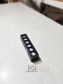 APRA MG-02 6W COB Grill Light - Warm White Ultra Slim Magnetic Track Spotlight, 6-Head Linear Architectural LED Fixture ( Matte Black ) - 6W, 3000K