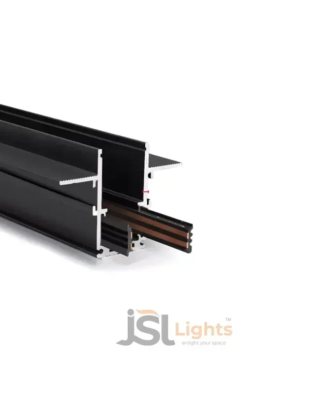 JSL LIGHT JSL Lights MT-TR202 Recessed Magnetic Track Channel 48V – Full Copper Line, DALI Compatible, Flush Mount Matte Black Aluminium Profile - 2MT