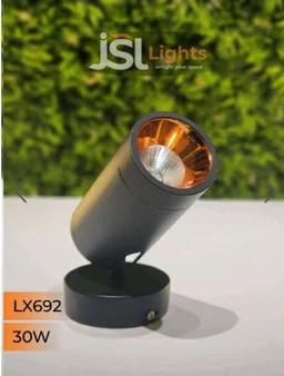 LX 692 30W LED Wall Spotlight Black Body - 3W, 3k, Black