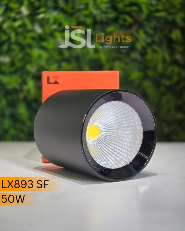 LX Lx 893 50W Round Surface Cylindrical Light - 50W, 4000K, Black PB