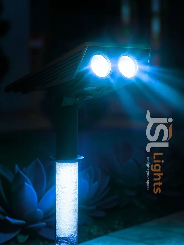 JSL LIGHTS JSL 5106 Solar Garden Spike Spot Light – Warm White & RGB - RGB, 1 pcs