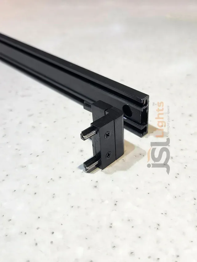 APRA MG TR01-1 Vertical Magnetic Surface Track Jointer - 90 Degree Wall-to-Ceiling Corner Connection Adapter for Premium Slim Track Rails (Matte Black) - TR01-1 Jointer