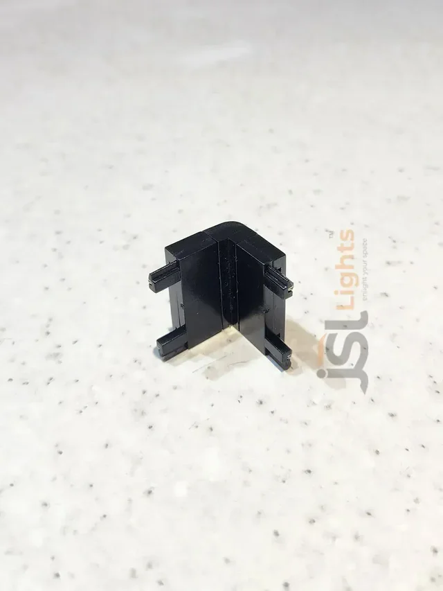 APRA MG TR01-1 Vertical Magnetic Surface Track Jointer - 90 Degree Wall-to-Ceiling Corner Connection Adapter for Premium Slim Track Rails (Matte Black) - TR01-1 Jointer