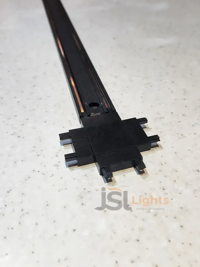 APRA MG TR01-5 Slim Surface Cross Magnetic Track Jointer - X-Shape Plus Connection Adapter for Premium Slim Track Rails (Matte Black) - TR01-5 Jointer