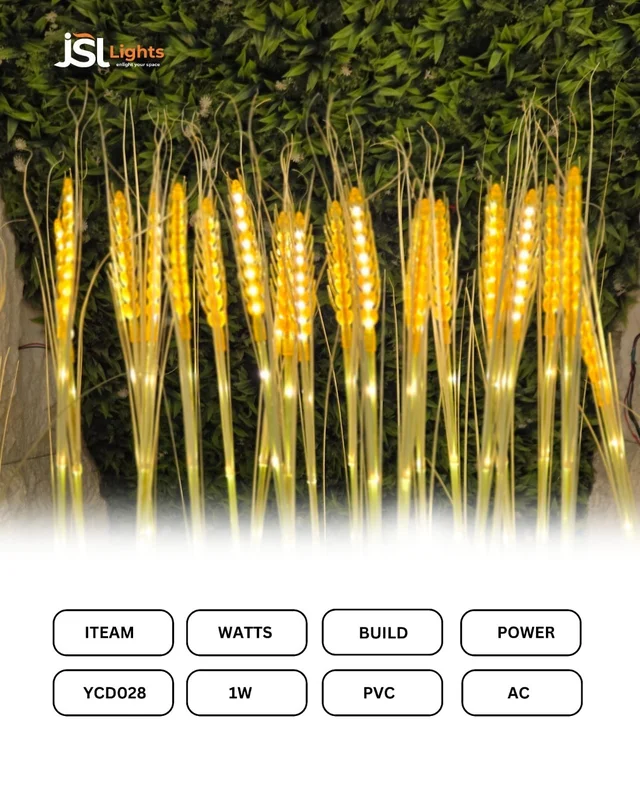 JSL LED Wheat Garden Light (10 Pcs Set) – IP65 Waterproof Artificial Grass with Warm White 3000K LEDs for Outdoor Decoration -