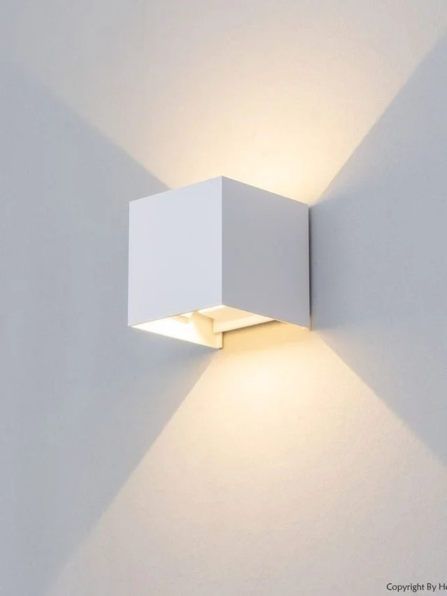 LX5910 10W Adjustable Black Outdoor UP Down Wall Light - White