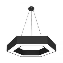 JSL LIGHT JSL Lights Hexa Ring LED Hanging Light for Office & Gym | Custom Aluminium Profile Light with Osram LED, Philips/Fulham Driver & 2-Year Warranty - 450mm