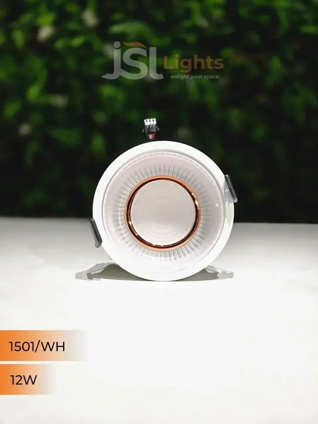 APRA AP-1501 12W 3 in 1 Deep Recessed COB Downlight - White RG Finish Anti-Glare Ceiling Spotlight - 12W, WH+RG