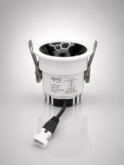 APRA AP570B 7W Wave Recessed COB Downlight - Warm White Premium White GB Finish Anti-Glare Ceiling Focus Spotlight - 7W, 3000K, White GB