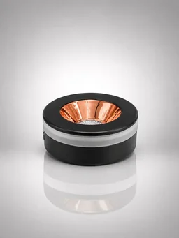 APRA LED AP887-B 5W Surface COB Spotlight - Matte Black & Rose Gold Reflector -Warm White Ceiling Light
