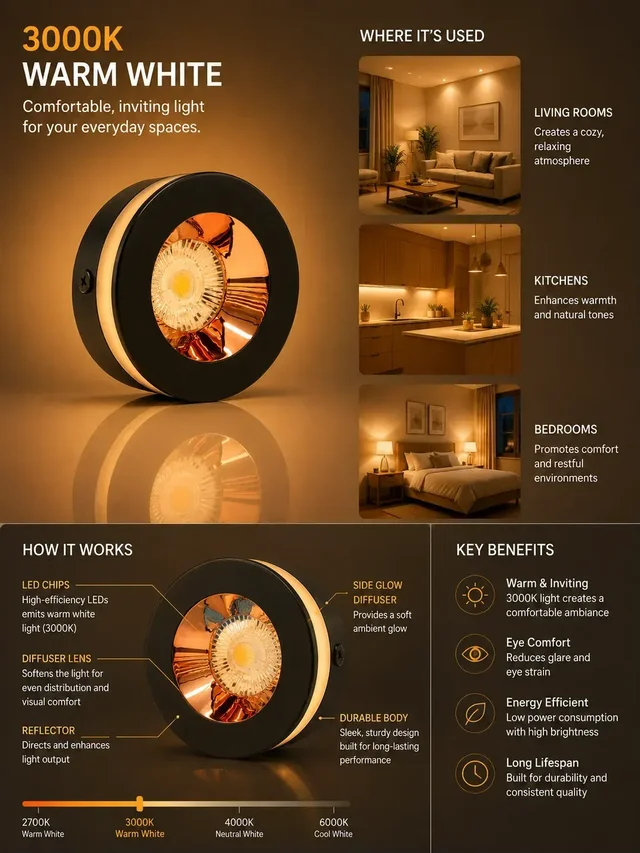 APRA LED AP887-B 5W Surface COB Spotlight - Matte Black & Rose Gold Reflector -Warm White Ceiling Light