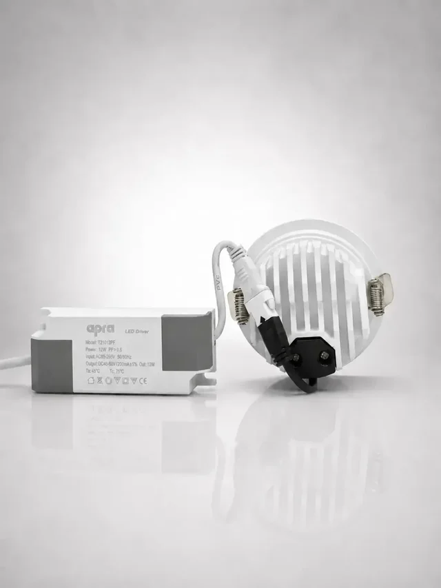 APRA AP570B 7W Wave Recessed COB Downlight - Warm White Premium White GB Finish Anti-Glare Ceiling Focus Spotlight - 12W, 3000K, White GB