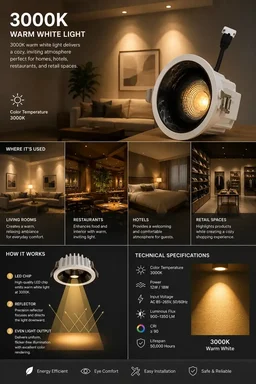 APRA AP570B 7W Wave Recessed COB Downlight - Warm White Premium White GB Finish Anti-Glare Ceiling Focus Spotlight - 12W, 3000K, White GB