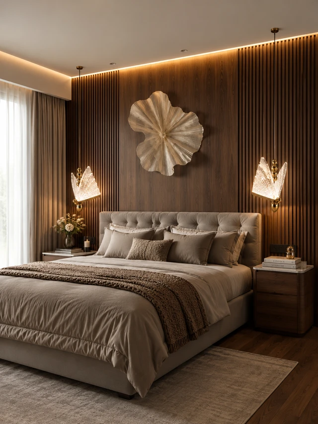 APRA AP102 WHITE Luxury Butterfly Hanging Pendant Light - Premium Gold Finish Warm White Textured Glass Chandelier for Bedrooms & Living Rooms - White