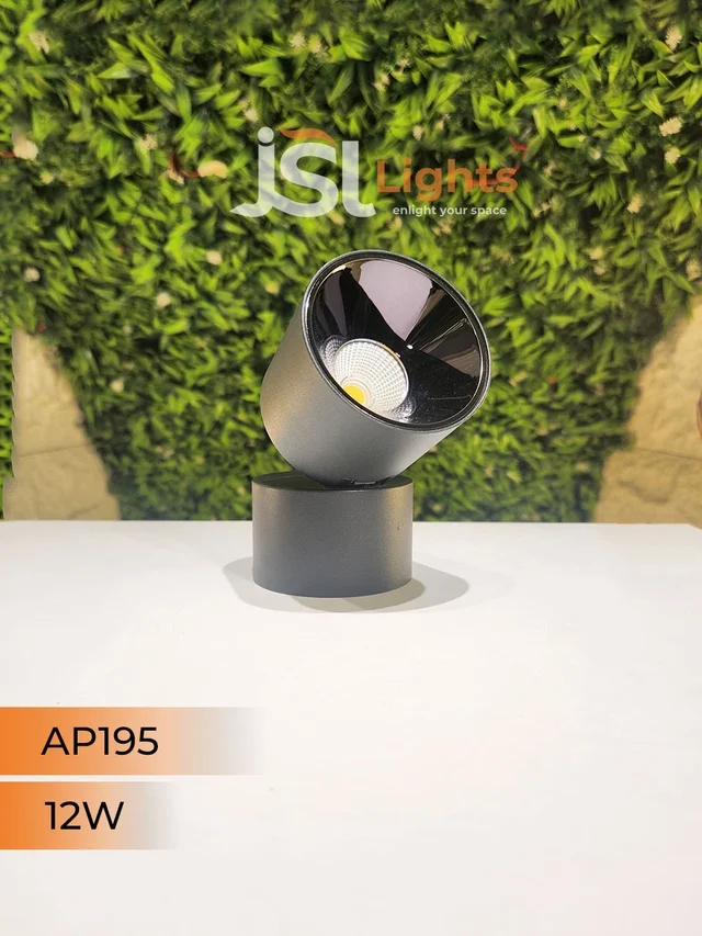 AP195 12W Adjustable Surface Cylindrical Light - 12W, 3000K, Black