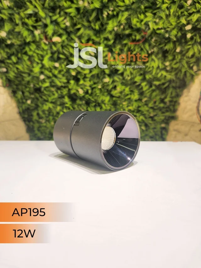 AP195 12W Adjustable Surface Cylindrical Light - 12W, 3000K, Black
