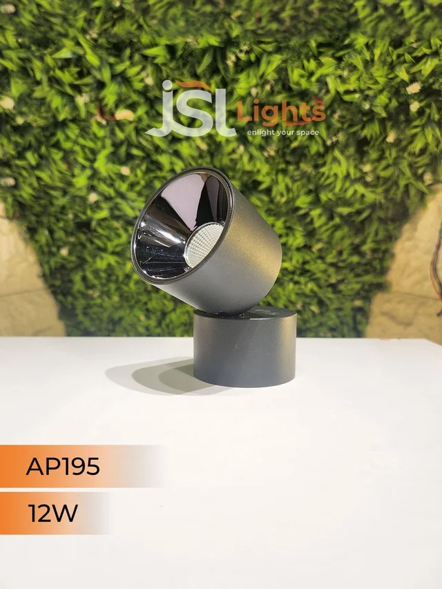 AP195 12W Adjustable Surface Cylindrical Light - 12W, 4000K, Black