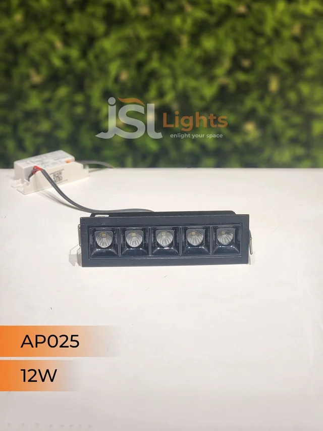 APRA AP 025 12W Black Linear Recessed COB Spotlight - 12W, 4000K