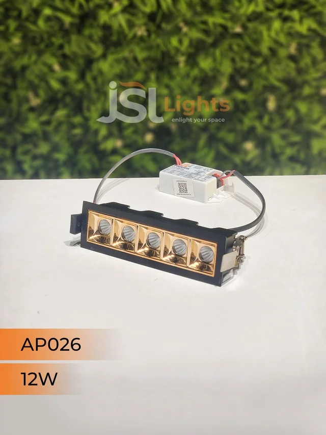 APRA AP 026 12W Black Rose Gold Linear Recessed COB Light - 12W, 4000K