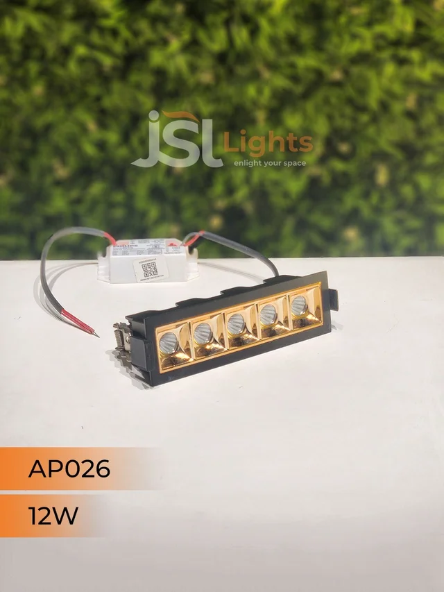 APRA AP 026 12W Black Rose Gold Linear Recessed COB Light - 12W, 4000K