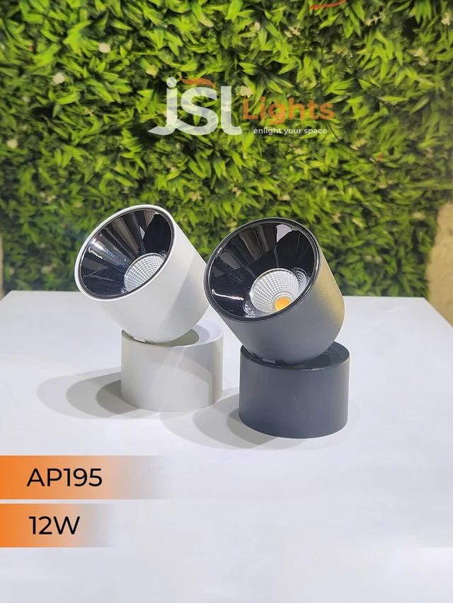 AP195 12W Adjustable Surface Cylindrical Light - 12W, 4000K, White