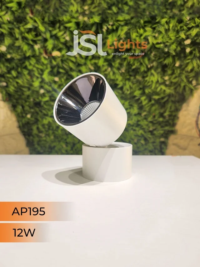 AP195 12W Adjustable Surface Cylindrical Light - 12W, 4000K, White