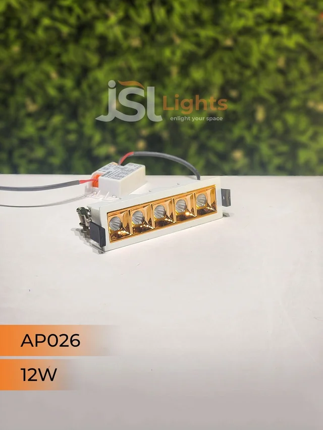 APRA AP 026 12W White Rose Gold Linear Recessed COB Light - 12W, 4000K