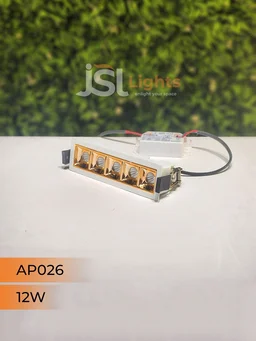 APRA AP 026 12W White Rose Gold Linear Recessed COB Light - 12W, 3000K