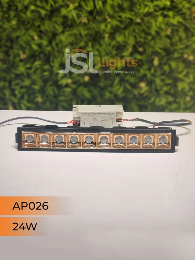 APRA AP 026 24W Black Rose Gold Linear Recessed COB Light - 24W, 4000K