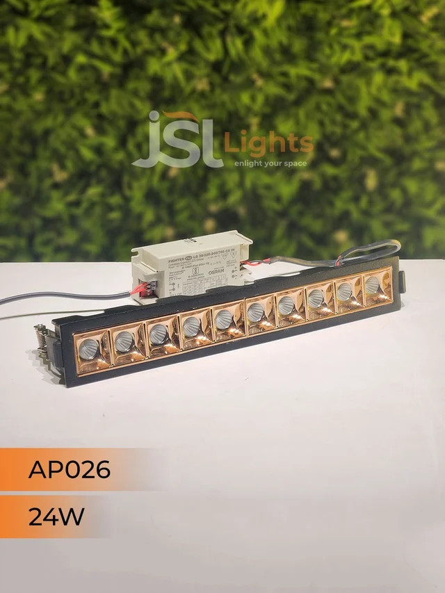 APRA AP 026 24W Black Rose Gold Linear Recessed COB Light - 24W, 4000K